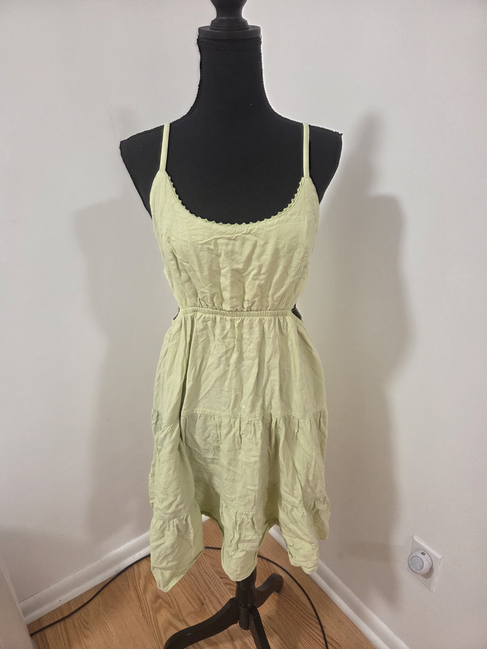 Serra Light Yellow Spaghetti Strap Mini Dress